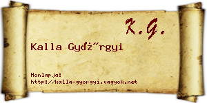 Kalla Györgyi névjegykártya