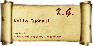Kalla Györgyi névjegykártya